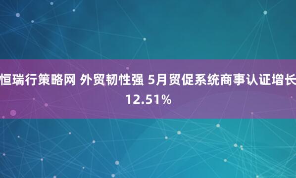 恒瑞行策略网 外贸韧性强 5月贸促系统商事认证增长12.51%