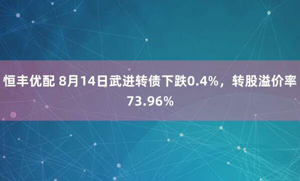 恒丰优配 8月14日武进转债下跌0.4%，转股溢价率73.96%